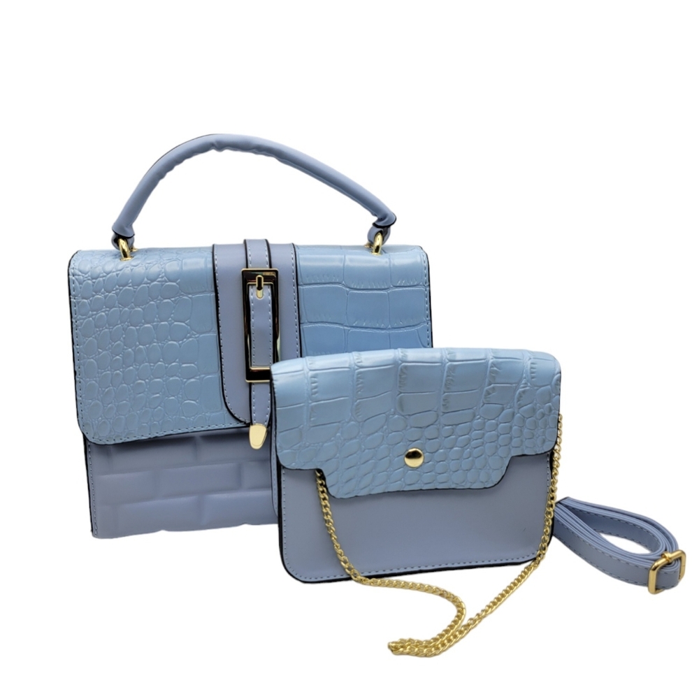 Blue Handbag Crossbody Set